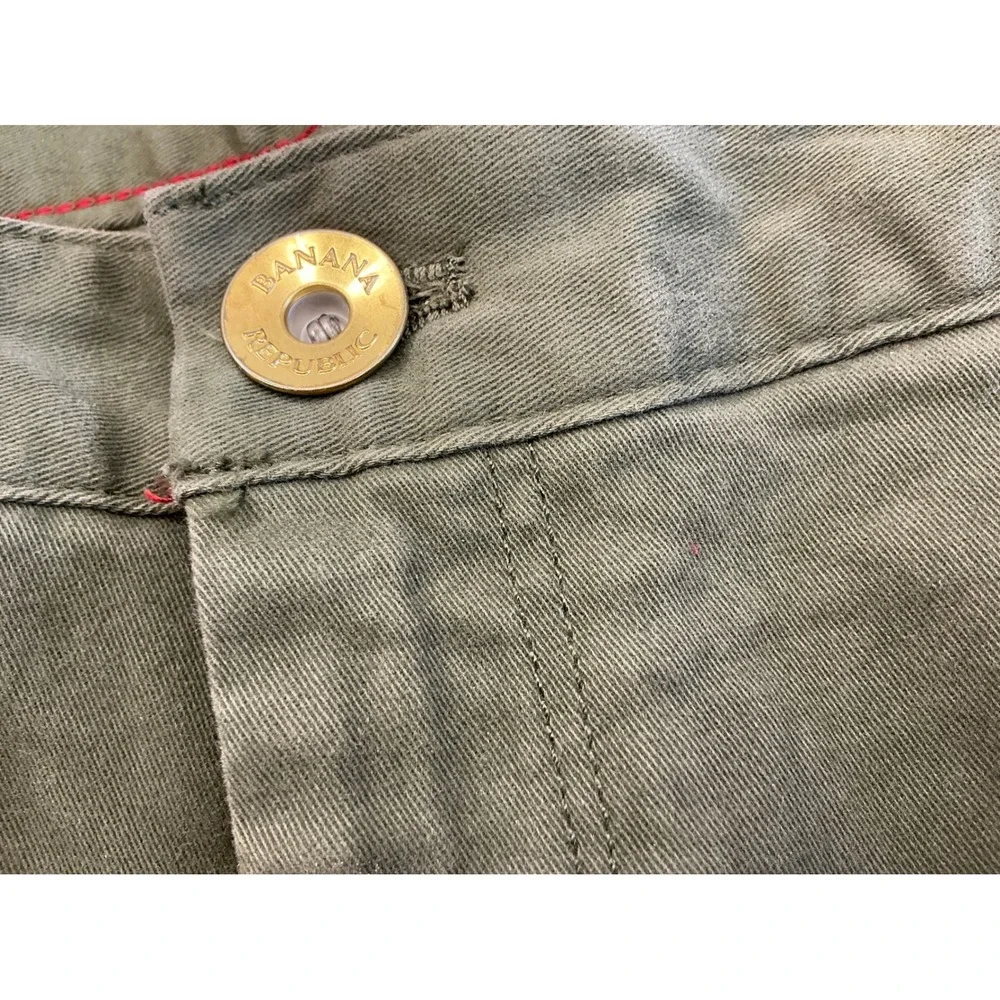 Banana Republic Pants Womens‎ 8A Green Twill Zip Leg Skinny Whispering Pine